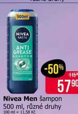 Teta Nivea Men šampon 500 ml, různé druhy nabídka