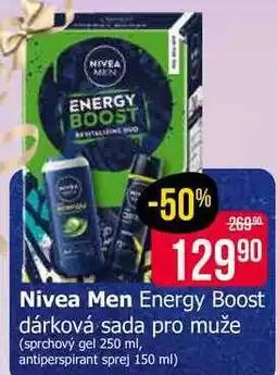 Teta Nivea Men Energy Boost dárková sada pro muže (sprchový gel 250 ml, antiperspirant sprej 150 ml) nabídka