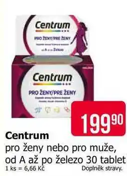 Teta Centrum pro ženy nebo pro muže, od A až po železo 30 tablet nabídka