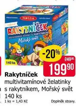 Teta Rakytníček multivitamínové želatinky s rakytníkem, Mořský svět 140 ks nabídka