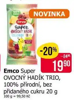 Teta Emco Super OVOCNÝ HADÍK TRIO, 100% přírodní, bez přidaného cukru 20 g nabídka
