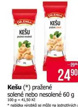 Teta DR.ENSA Kešu pražené solené nebo nesolené 60 g nabídka