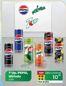 Tamda Foods 7 Up, PEPSI, Mirinda 0,33L nabídka