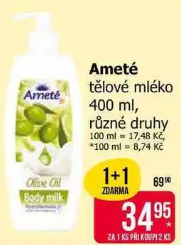 Teta Ameté tělové mléko 400 ml, různé druhy nabídka