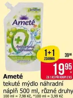 Teta Ameté tekuté mýdlo náhradní náplň 500 ml, různé druhy nabídka