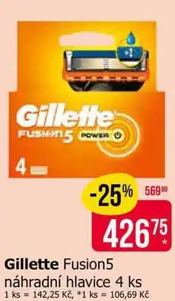 Teta Gillette Fusion5 náhradní hlavice 4 ks nabídka