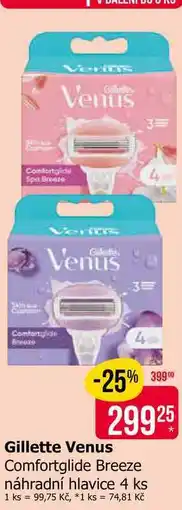 Teta Gillette Venus Comfortglide Breeze náhradní hlavice 4 ks nabídka