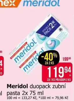 Teta meridol Zubní pasta pro denní péči 2x75ml nabídka
