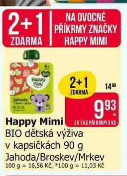 Teta Happy Mimi BIO dětská výživa v kapsičkách 90 g nabídka