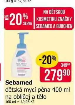 Teta Sebamed dětská mycí pěna 400 ml nabídka