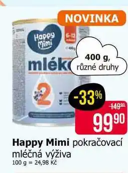 Teta Happy Mimi pokračovací mléčná výživa 400 g nabídka