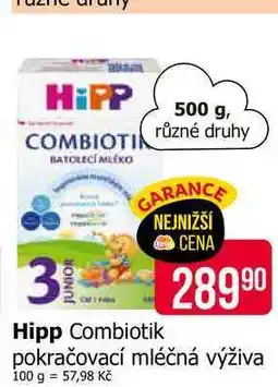 Teta Hipp Combiotik pokračovací mléčná výživa 500 g nabídka