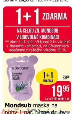 Teta Mondsub maska na nohy 1 pár, různé druhy nabídka