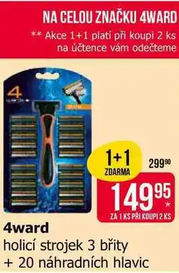 Teta 4WARD holicí strojek 3 břity + 20 náhradních hlavic nabídka