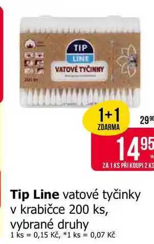 Teta Tip Line vatové tyčinky v krabičce 200 ks, vybrané druhy nabídka