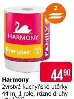 Teta Harmony FAMILY 2vrstvé kuchyňské utěrky 44 m, 1 role, různé druhy nabídka