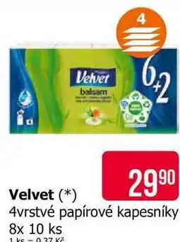 Teta Velvet balsam 4vrstvé papírové kapesníky 8x 10 ks nabídka