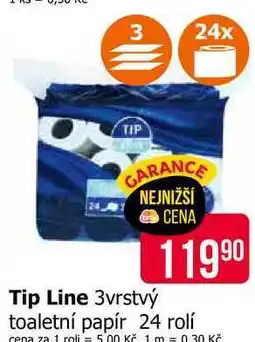 Teta Tip Line 3vrstvý toaletní papír 24 rolí nabídka