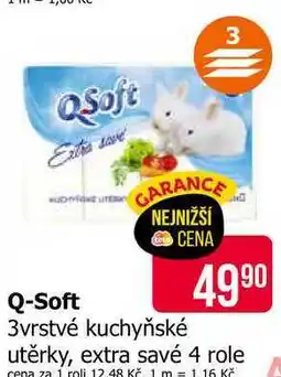 Teta QSoft 3vrstvé kuchyňské utěrky, extra savé 4 role nabídka