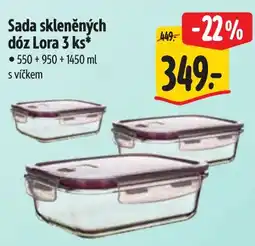 Albert Sada skleněných dóz Lora 3 ks nabídka