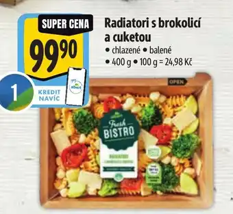 Albert Radiatori s brokolicí a cuketou nabídka