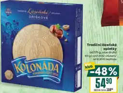 Billa Tradiční lázeňské oplatky nabídka