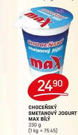 Flop Choceňská Mlékárna Choceňský smetanový jogurt max bílý 330g nabídka
