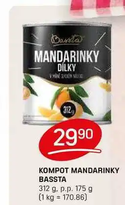 Flop KOMPOT MANDARINKY BASSTA 312 g. p.p. 175 g nabídka