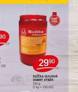 Flop SVÍČKA OLEJOVÁ DOBRÝ VÝBĚR 130 g nabídka