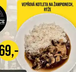 Jip Vepřová kotleta na žampionech, rýže nabídka