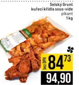Jip Selský Grunt kuřecí křídla sous-vide pikant nabídka