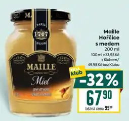 Billa Maille Hořčice s medem 200 ml nabídka