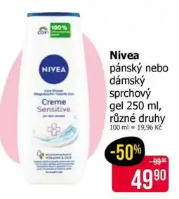 Teta Nivea pánský nebo dámský sprchový gel 250 ml nabídka