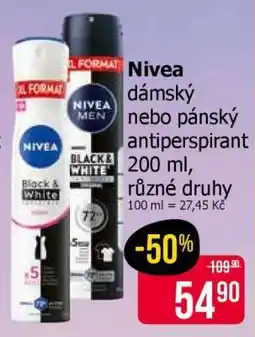 Teta Nivea dámský nebo pánský antiperspirant 200 ml nabídka
