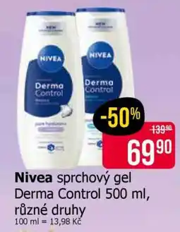 Teta Nivea sprchový gel Derma Control 500 ml nabídka
