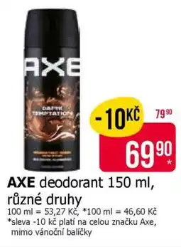 Teta AXE deodorant 150 ml, různé druhy nabídka