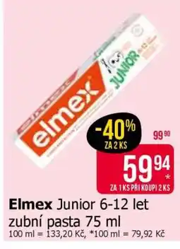 Teta Elmex Junior 6-12 let zubní pasta 75 ml nabídka
