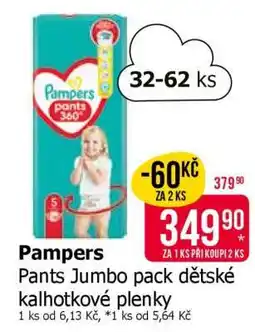 Teta Pampers Pants Jumbo Pack dětské kalhotkové plenky nabídka