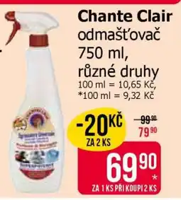 Teta Chante Clair odmašťovač nabídka