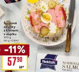 Billa Šunkové závitky s křenem v aspiku nabídka