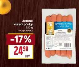 Billa Jemné kuřecí párky nabídka