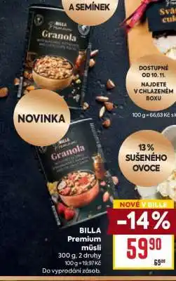 Billa BILLA Premium müsli nabídka