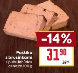 Billa Paštika s brusinkami nabídka