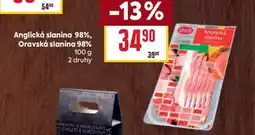 Billa Anglická slanina 98%, Oravská slanina 98% nabídka