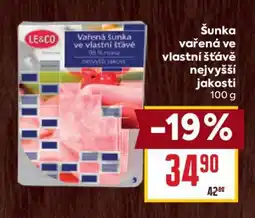 Billa Šunka vařená ve vlastní šťávě nejvyšší jakosti nabídka