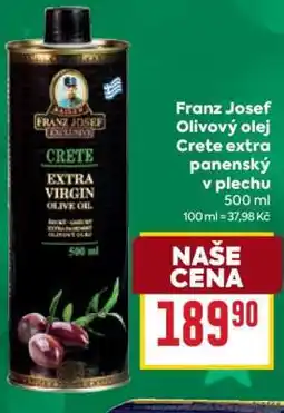 Billa Franz Josef Olivový olej Crete extra panenský v plechu nabídka