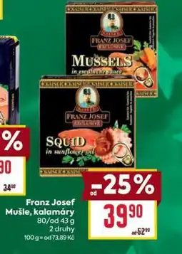 Billa Franz Josef Mušle, Kalamáry nabídka