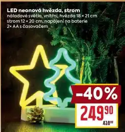 Billa LED neonová hvězda, strom nabídka