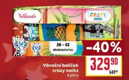 Billa Vánoční balíček crazy socks nabídka