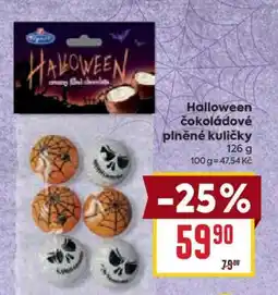 Billa Halloween čokoládové plněné kuličky nabídka